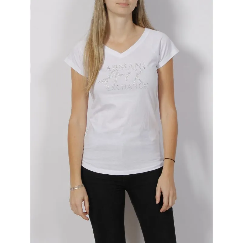 T-shirt col v regular rose femme - Tommy Hilfiger | wimod