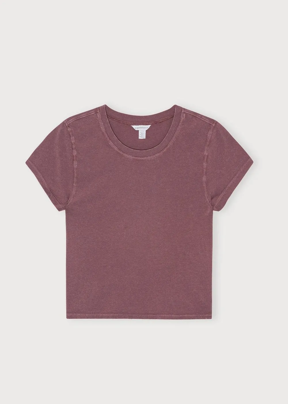 T-shirt court en coton bio | vieux rose "core baby tee muted rose wood" femme