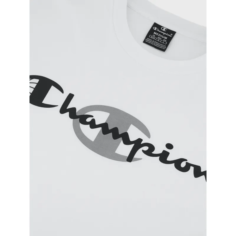 T-shirt crewneck logo gris blanc homme - Champion | wimod