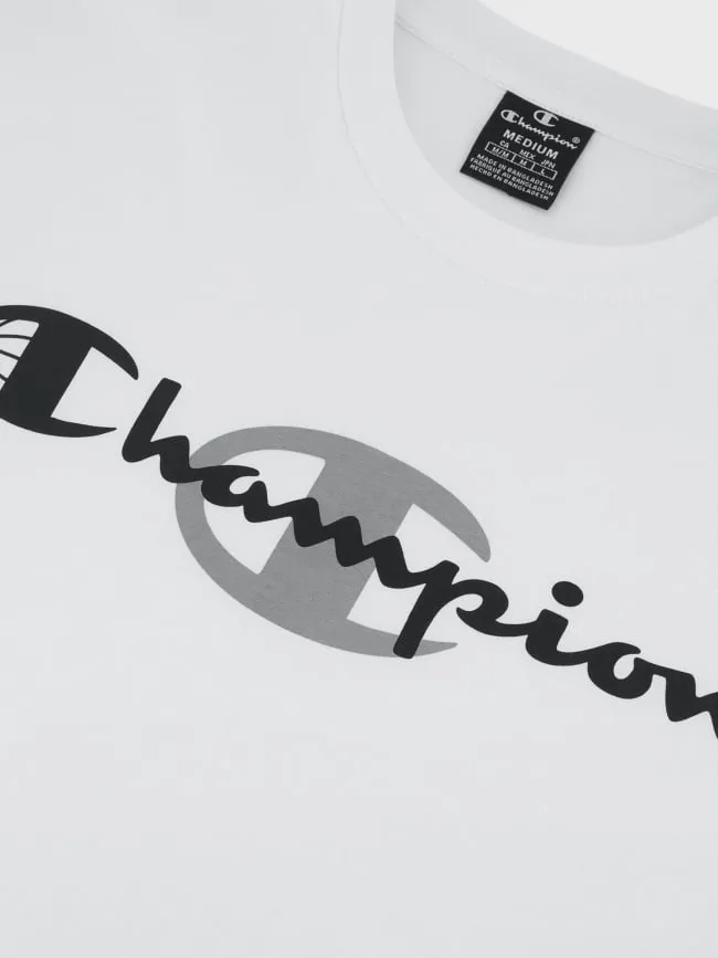 T-shirt crewneck logo gris blanc homme - Champion | wimod