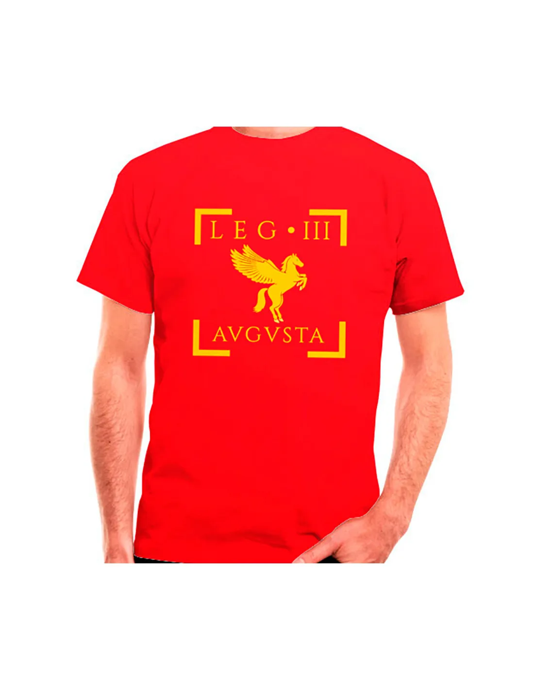 T-shirt Legio III Augusta Romana rouge, manches courtes ⚔️ Boutique Épées