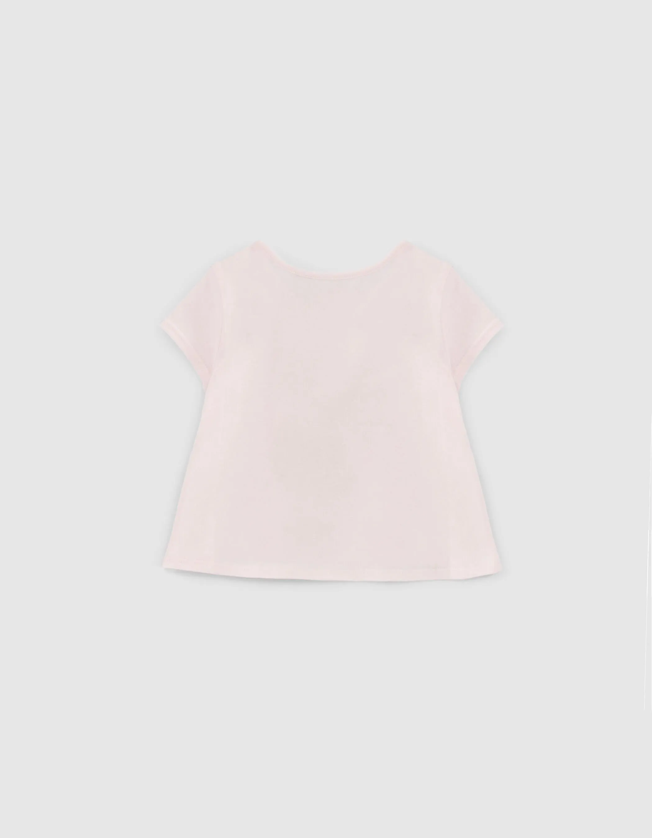 T-shirt rose coton bio visuel sandales bébé fille