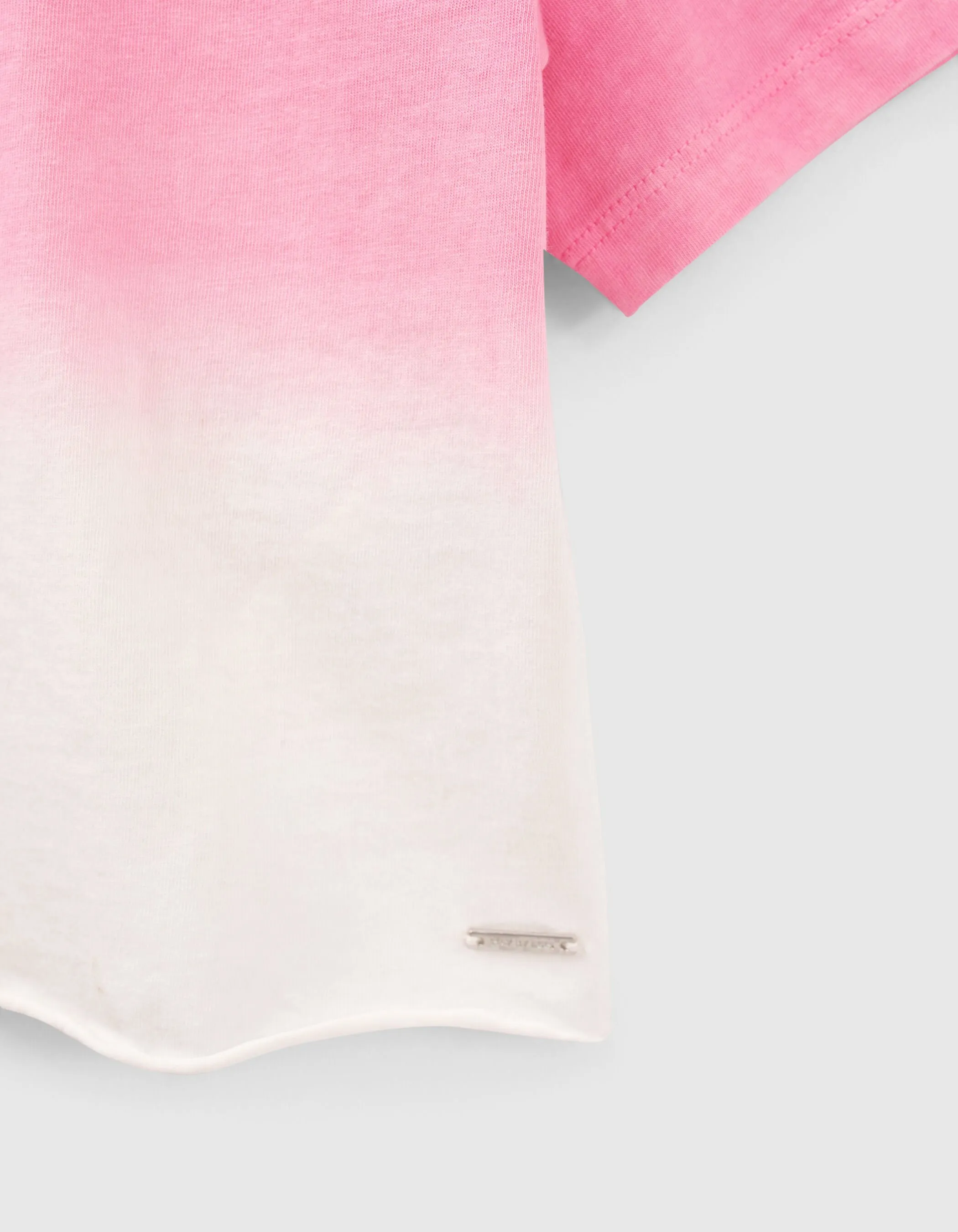 T-shirt rose effet deep dye et message fille