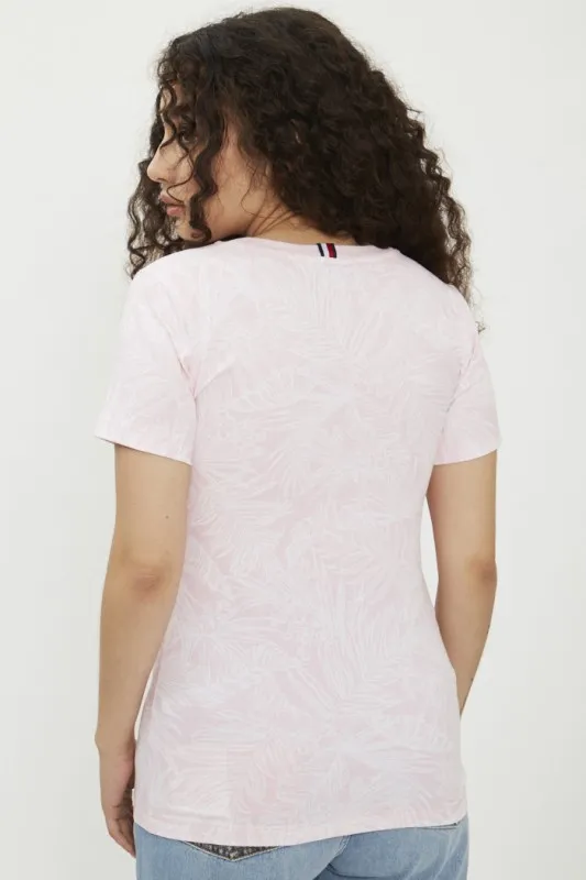 T-shirt rose imprimé