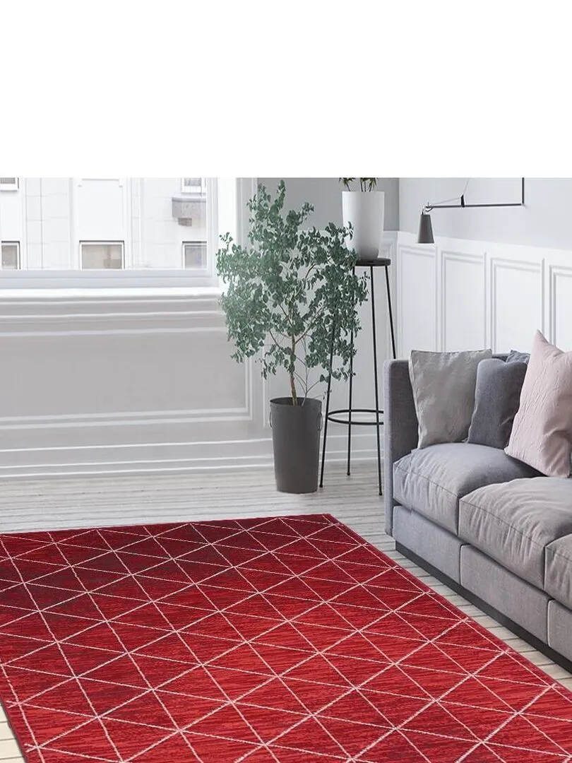 Tapis salon BC FJIORD en polypropylène Fait en Europe - Rouge