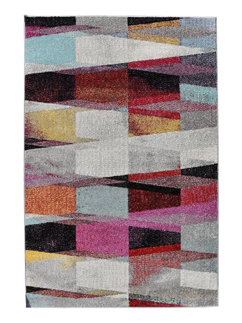 Tapis salon ELYZA en polypropylène doux et soyeux OEKO TEX® - Multicolore