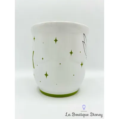 Tasse Fée Clochette Tink Disney Store 2014 mug Peter Pan vert blanc étoiles