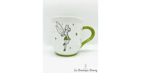 Tasse Fée Clochette Tink Disney Store 2014 mug Peter Pan vert blanc étoiles