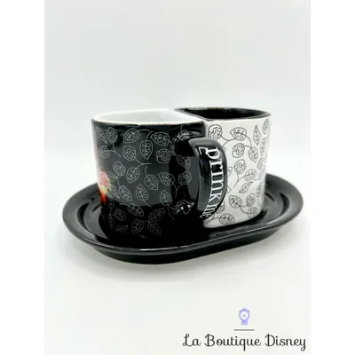 Tasses Duo Alice au pays des Merveilles Disneyland Paris mug Disney paire noir blanc Alice in Wonderland soucoupe