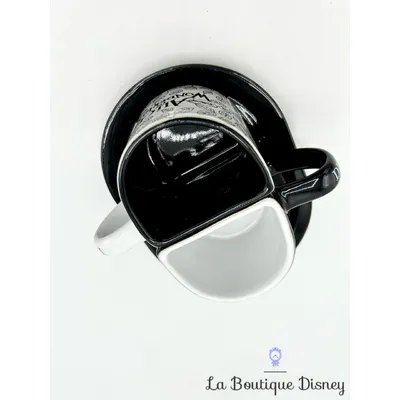 Tasses Duo Alice au pays des Merveilles Disneyland Paris mug Disney paire noir blanc Alice in Wonderland soucoupe