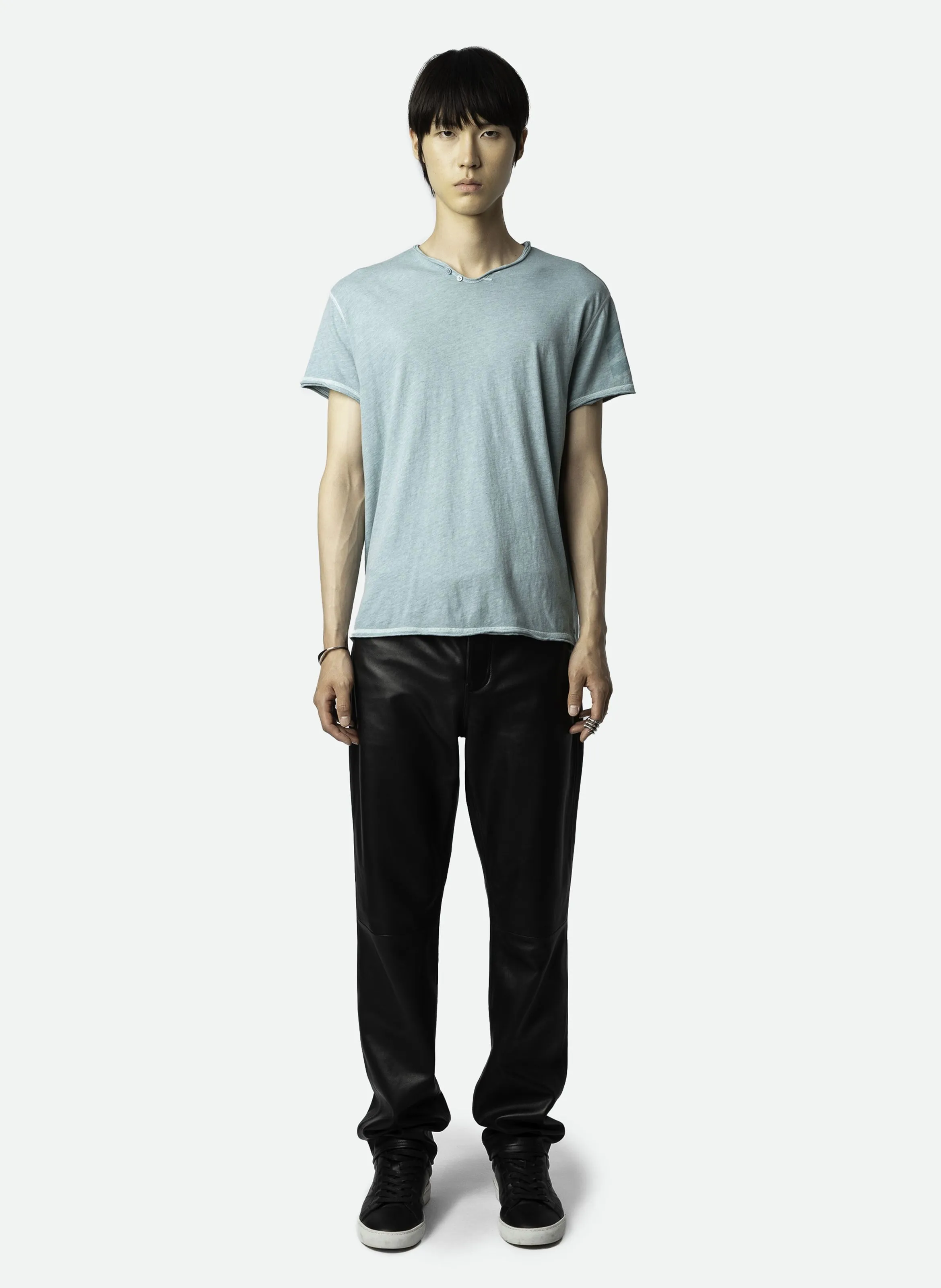 TEE-SHIRT COL TUNISIEN EN COTON MONASTI - ZADIG&VOLTAIRE pour HOMME | Printemps