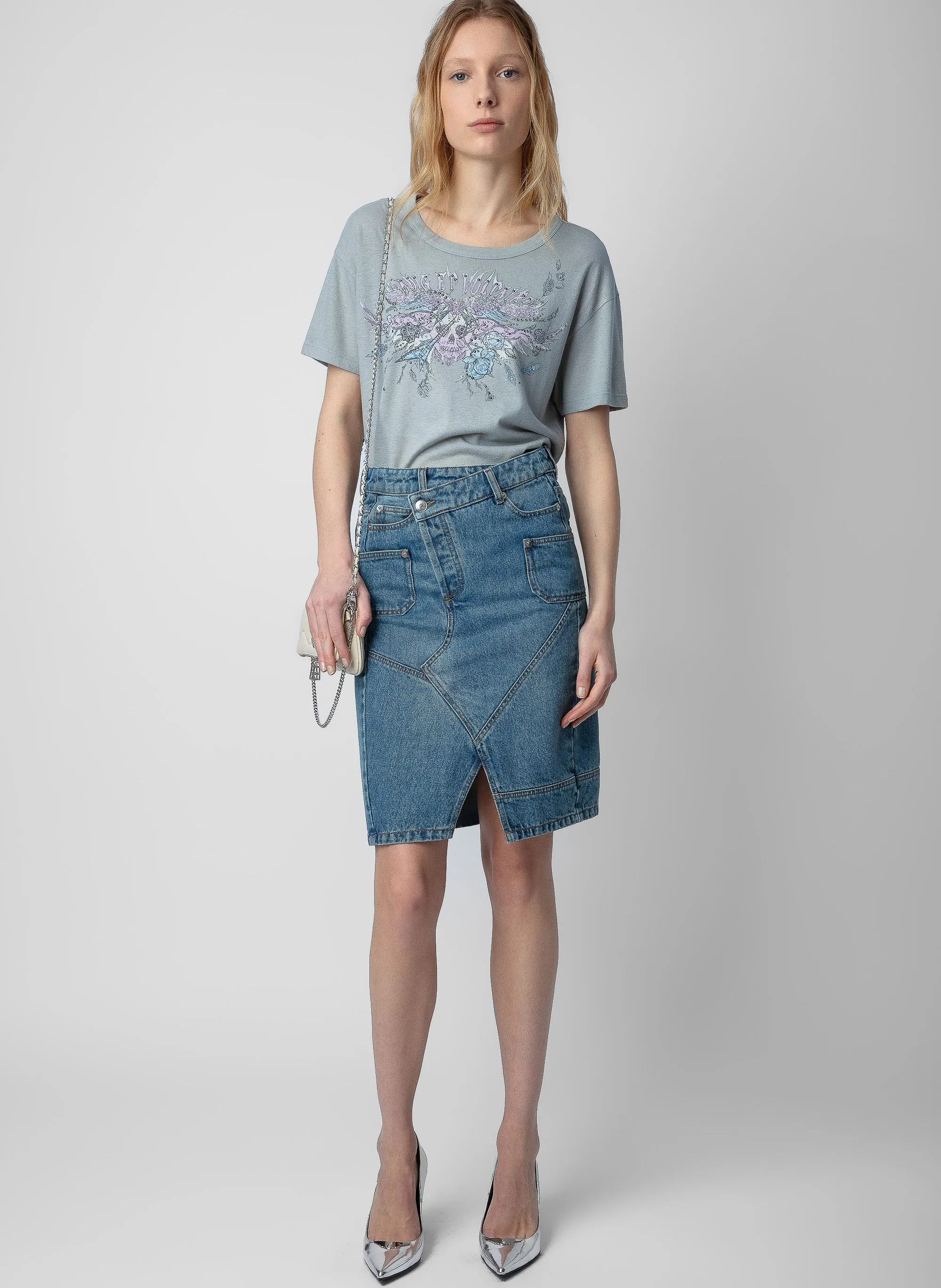 TEE-SHIRT DROIT SéRIGRAPHIé à BORDS-CôTES MARTA - ZADIG&VOLTAIRE pour FEMME | Printemps