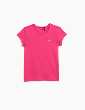 Tee-shirt rose moyen essentiel en coton bio fille