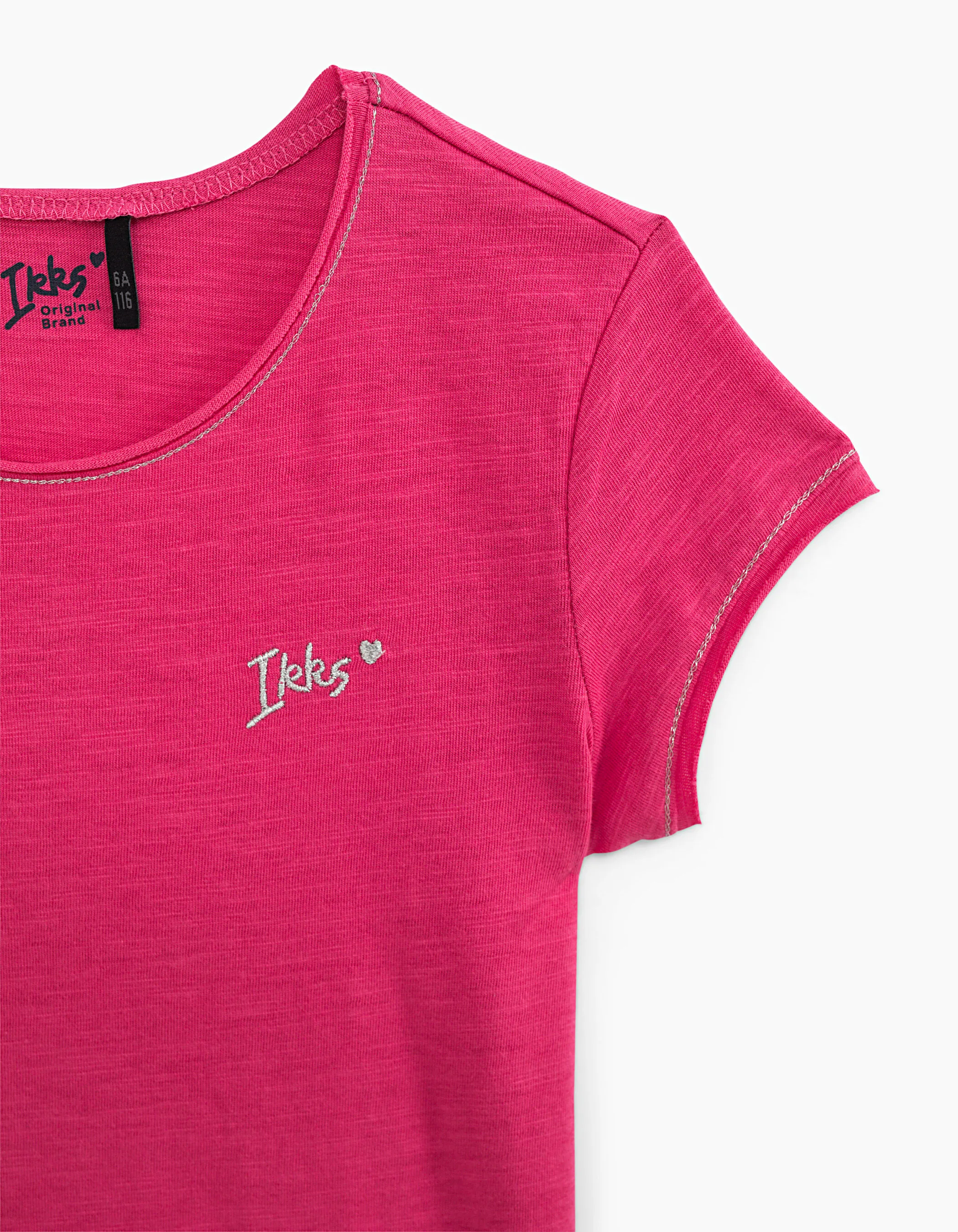 Tee-shirt rose moyen essentiel en coton bio fille