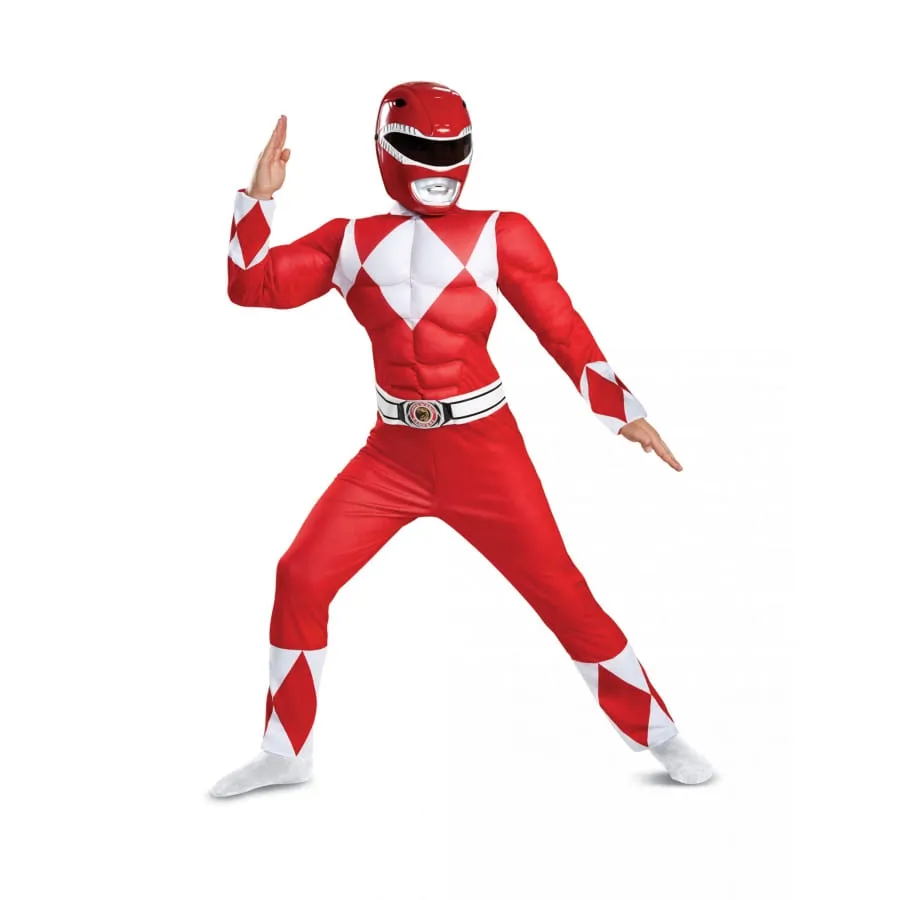 Tenue rouge de Power Rangers musclé pour enfant