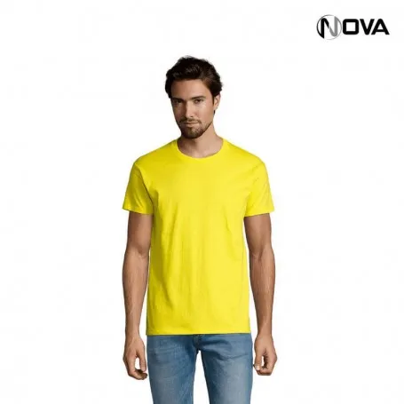 Tshirt Uni SOLS Imperial Coton Premium Col Rond Jaune Citron TSH638