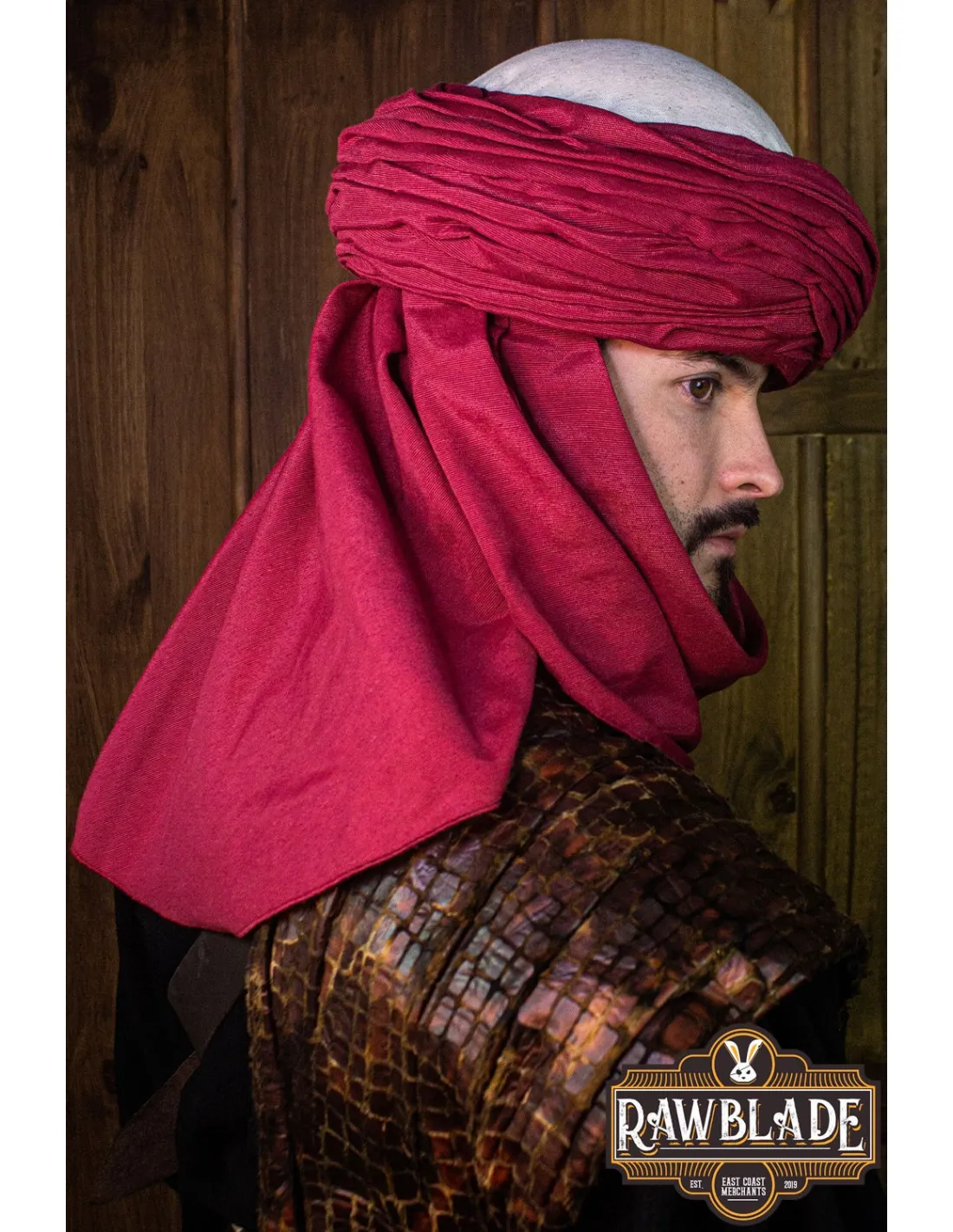 Turban Arabe Azraq - Blanc et Rouge ⚔️ Boutique Épées