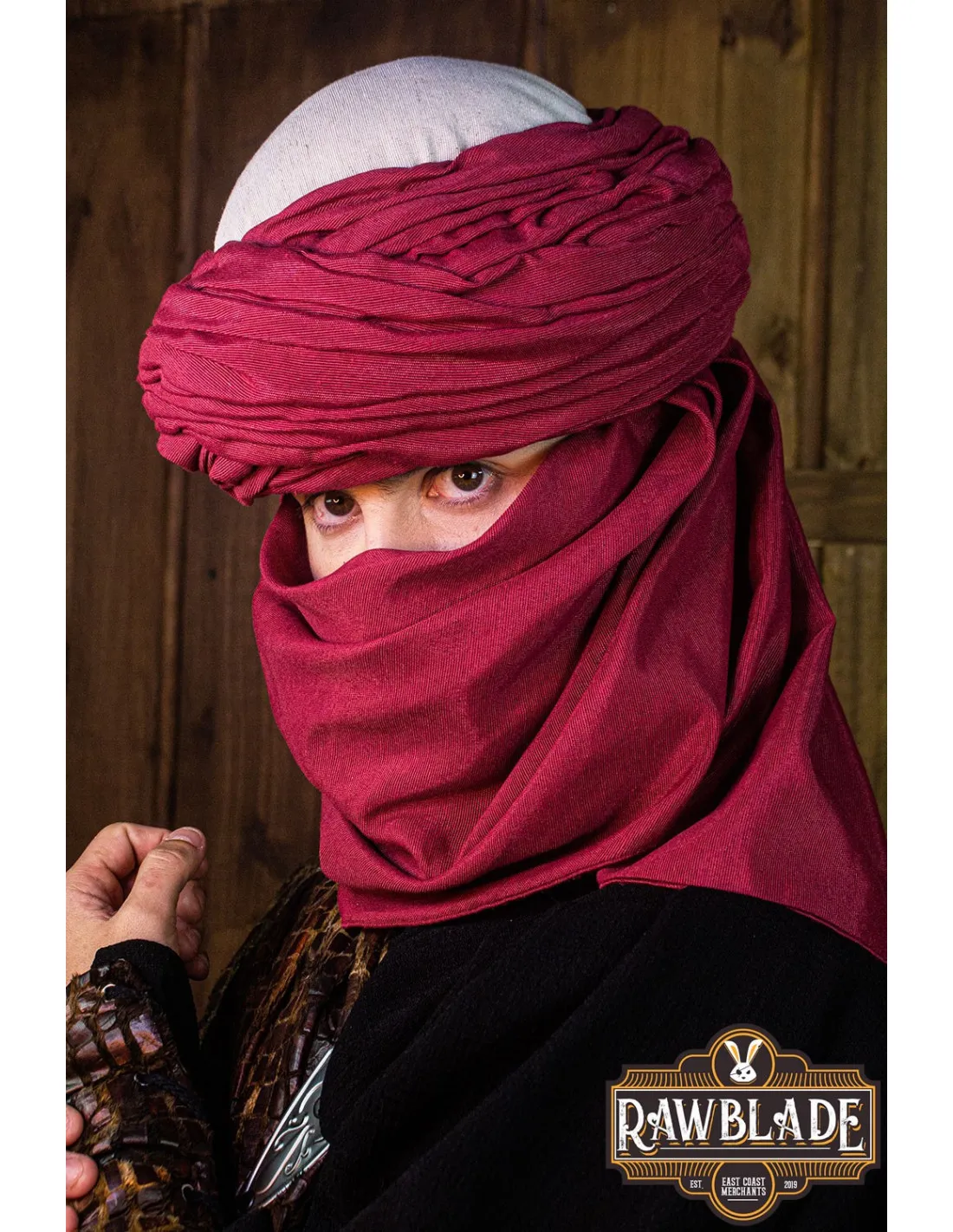 Turban Arabe Azraq - Blanc et Rouge ⚔️ Boutique Épées