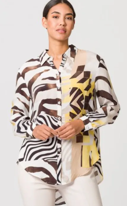 TUZZI- CHEMISE LONGUE IMPRIMEE ZEBRE REF: 423101