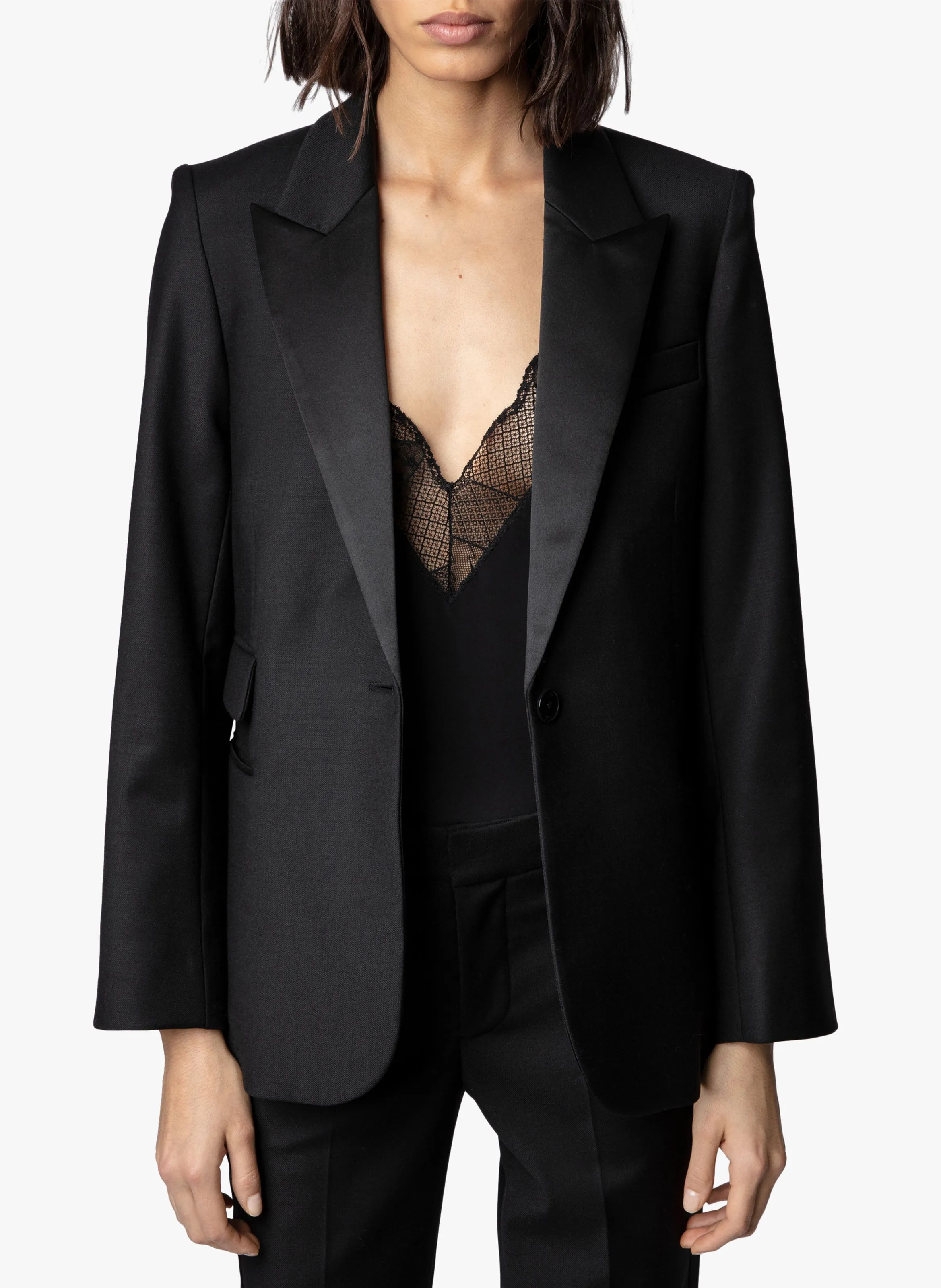 VESTE COL TAILLEUR SATINé - ZADIG&VOLTAIRE pour FEMME | Printemps