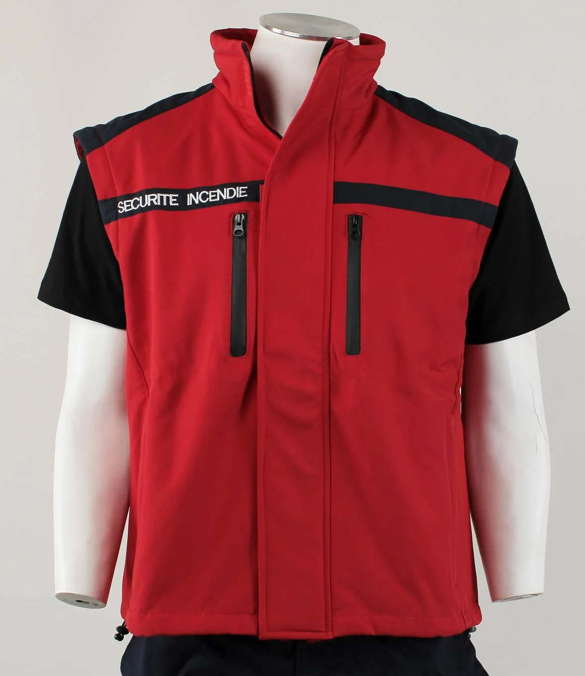 Veste Softshell rouge SSIAP de marque VVS brodé sécurité incendie