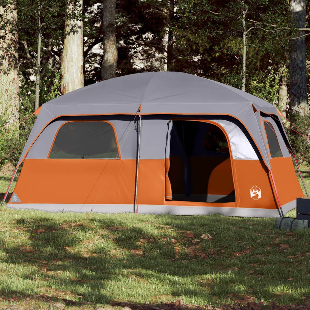 vidaXL Tente de cabine familiale 10 personnes gris orange imperméable | vidaxl-fr