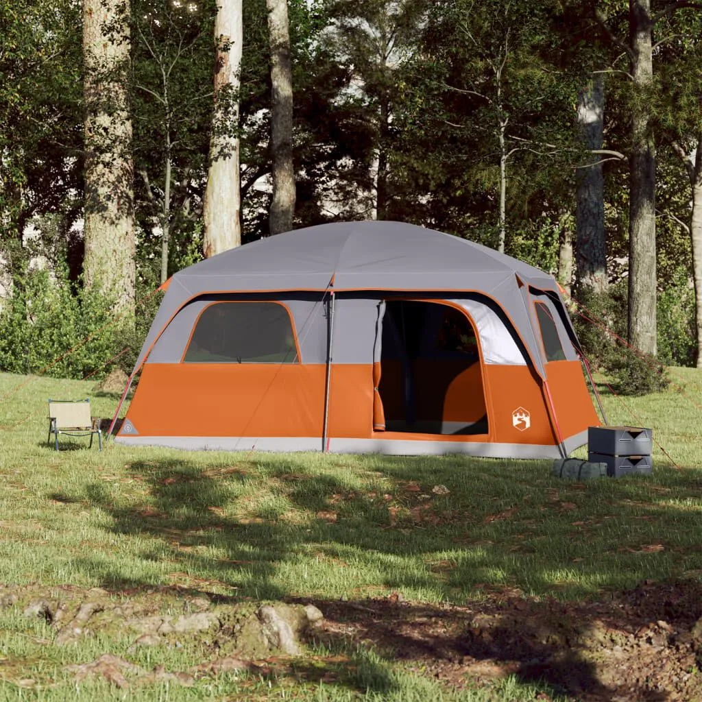 vidaXL Tente de cabine familiale 10 personnes gris orange imperméable | vidaxl-fr