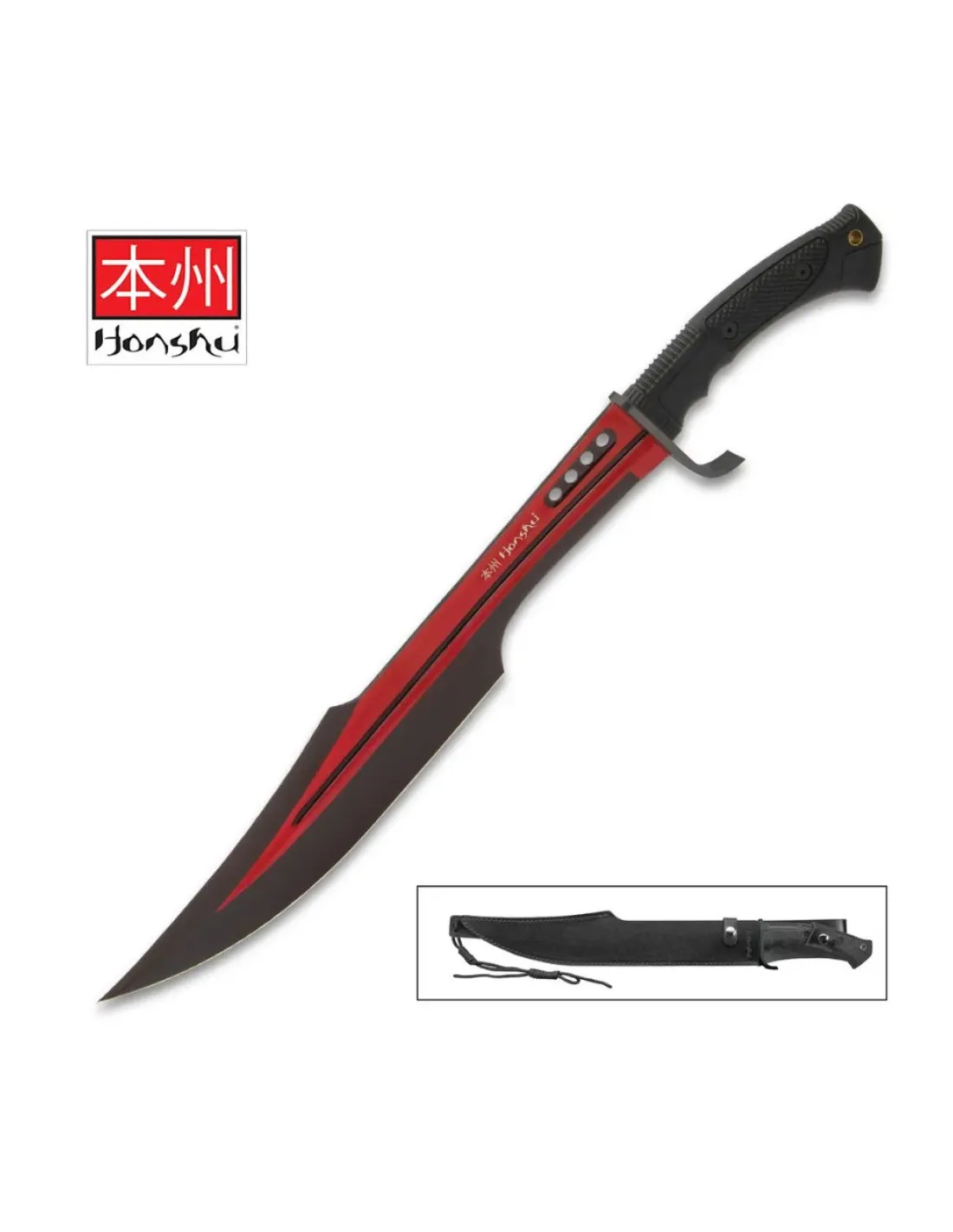 Épée spartiate fonctionnelle tactique Honshu, lame rouge ⚔️ Boutique Épées